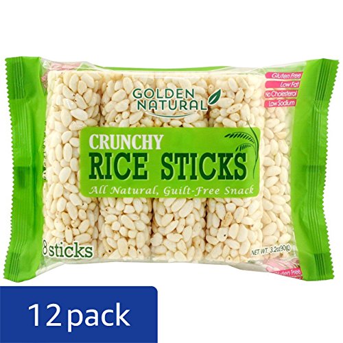 Golden Natural Crunchy Rice Sticks Guiltfree 8 Sticks 32 Oz Pack Of 12