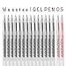Gel Pens Fine Point Black Gel Ink Rollerball Pen, Smooth Writing Pens For Office- 0.5mm With Wool Felt Zippered Pen Case (13 Black, 2 Red)