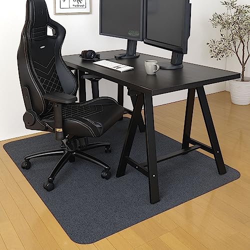 サンコー ゲーミングチェアマット 床保護 130×160cm ずれない デスク 椅子 フローリング 畳用 滑り止め 洗える ダークグレー KX-41 日本製