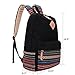 School Backpack for Girls, Hmxpls Cute School Bag for High School & Middle School, Bohemia Boho Macbook Laptop Sleeve for Teens College Students Casual Travel Outdoor Canvas Bookbags - Black