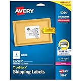Avery Shipping Address Labels, Laser Printers, 150 Labels, 3-1/3x4 Labels, Permanent Adhesive, TrueBlock (5264), White