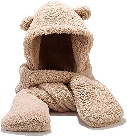 LATTEMARMALATTE Cute Cat Ears Winter Hat, 3 in 1 Plush 