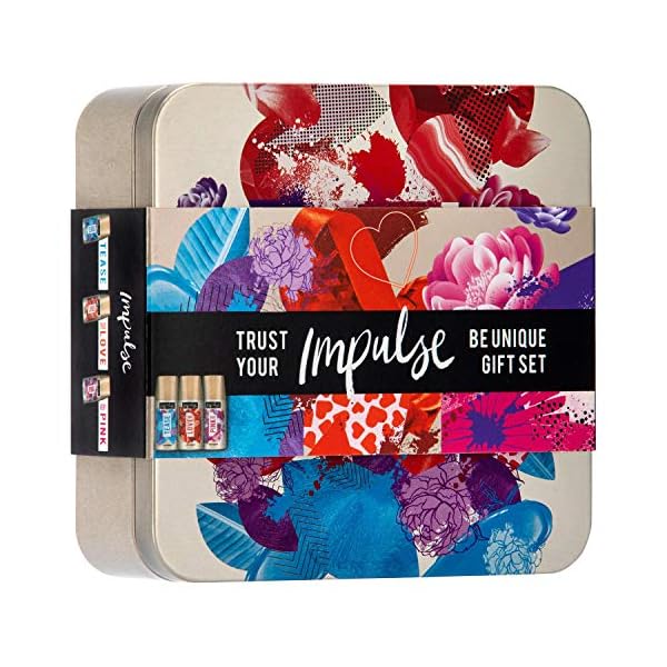 Impulse Be Unique Mini Tin Gift Set, Body & Skin Care Kit, with Body Spray Antiperspirant Trio for Long Lasting Fresh…