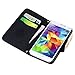 Samsung Galaxy S5 Case, Shensee Black Classic Bowknot Lady Grace Wallet Leather Case Cover (For Samsung Galaxy S5 I9600)