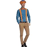 JKonHer Mens Kit Halloween Dress Up Roleplay Set with Hats, Glasse, Bow Tie, Suspenders