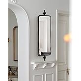 Mnanatee Black Long Mirror for Skinny Entryway Living Room badroom,Full Lenth Thin Retangle Mirror with Round Corner 9" X 36‘