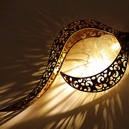Gartenleuchte Solar Jiayida Metall Mond Gartenbeleuchtung LED Stake Lichter Solarleuchte Deko Garten Gartenlampe IP65… – Bild 5