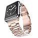 eLander 42mm Stainless Steel Metal Strap Business Replacement band for Apple Watch Series 3 Series 2 Series 1 Sport and Edition (42mm Rose Gold)