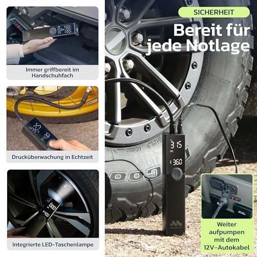 Woowind Premium Luftpumpe, 12V-Kabel, SUV Offroad, Auto-Stopp, 10.3BAR 9