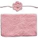 iEFiEL Newborn Baby Crochet Knit Mohair Wrap Cloth with Flower Headdress (Pink)