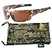 Hornz Brown Forest Camouflage Polarized Sunglasses for Men Full Frame Strong Arms & Free Matching Microfiber Pouch – Brown Camo Frame – Amber Lens