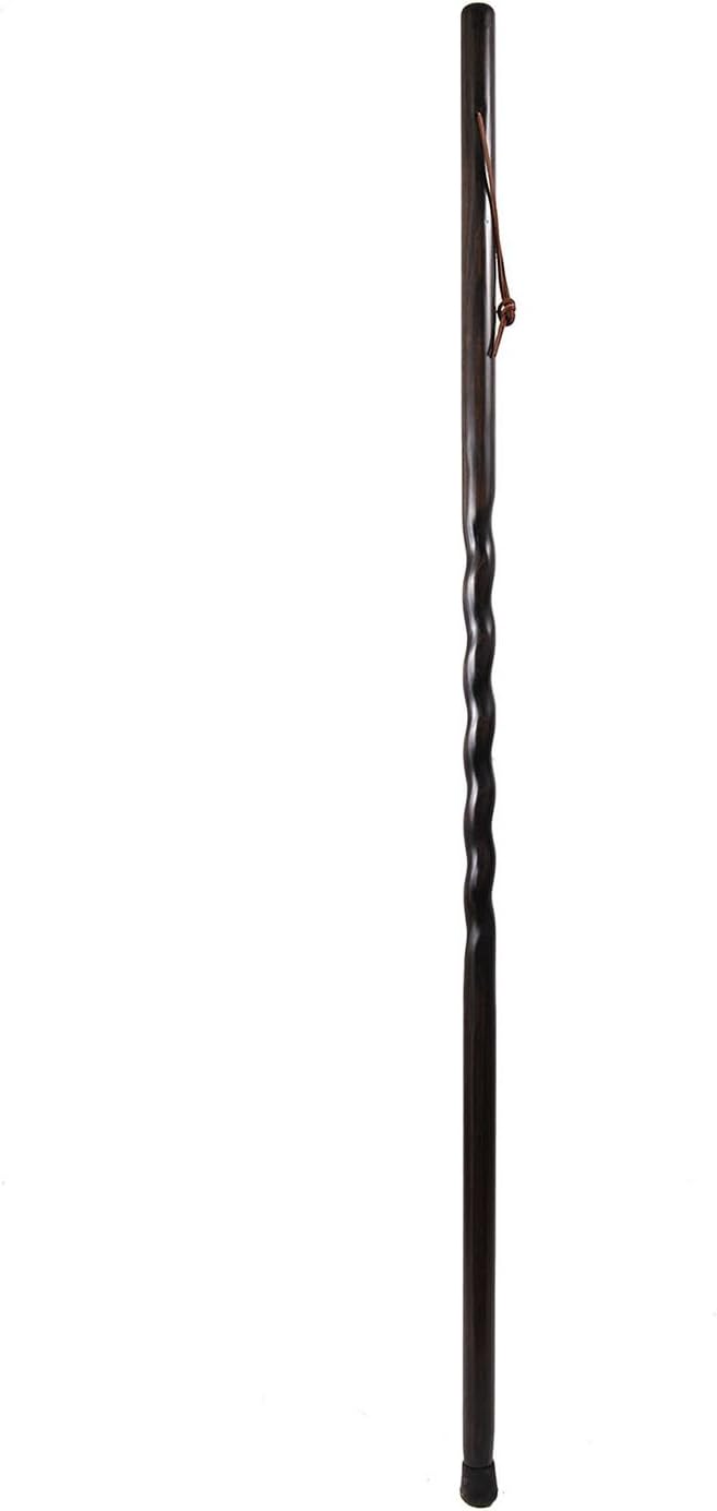 Trail Blazer by Brazos 55" Twisted Wood Walking Stick, Made in the USA, Black