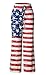 AMiERY 4th of July American USA Flag Women's Patriotic Pants Ladies Drawstring Trousers Pajama Pants Lounge Pants XXL