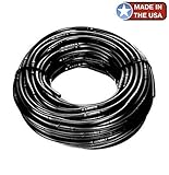 Drip Irrigation Line 1/4" Tubing 100' ROLL, 6" Emitter Spacing.52 GPH, Color Black (.170 ID x 240 OD) - Will Work from Gravity Feed