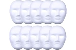 Meioro DIY White Paper Mask Pulp Blank Hand Painted Mask Personality Creative Free Design for Artistic Projects, Theater, Halloween, Masquerade Parties, Classroom Art - 10pcs (Men)