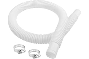 Ximoon 1-1/4 Inch x 3 Foot Long White Above Ground Pool Flex Connection Hose Filter or Suction