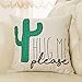 Fjfz Please Hug Me Cactus Funny Quote Decor Spring Summer Decoration Cotton Linen Home Decorative Throw Pillow Case Cushion Cover with Words Sofa Couch, 18