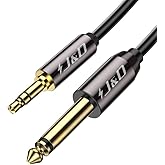 J&D 6.35mm (1/4 inch) TS to 3.5mm (1/8 inch) TRS Cable, Gold-Plated 1/4 inch Male to 3.5mm (1/8 inch) Male Mono Interconnect 