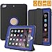 SEYMAC for iPad 6th/5th Generation Case, Sturdy Heavy Duty Shockproof Protection Folio Stand Case with Smart Cover Auto Sleep/Wake for iPad 9.7 Case, Black/Blue