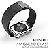 Apple Watch Band Series 1 Series 2, MoKo Milanese Loop Mesh Stainless Steel Bracelet Strap with Unique Magnet Lock for iWatch 42mm 2015 & 2016 All Models, No Buckle Needed, BLACK (Not Fit iWatch 38mm)