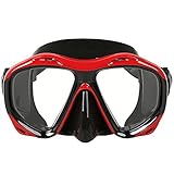 Diving Mask, IFLYING Snorkeling Mask with Panoramic Wide View for Diving Snorkeling Swimming (Red)