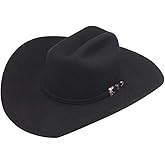 M&F Western Products TWISTER Unisex 10X Double S Cattleman Self Buckle Band Fur Felt Western Hat Black 7 1/2