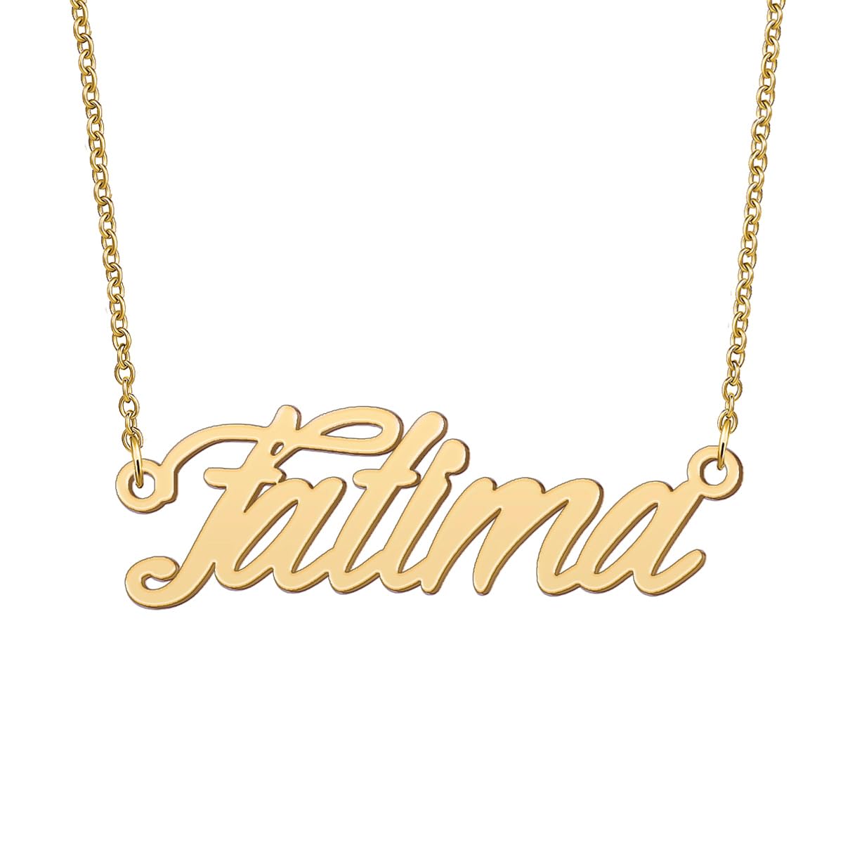 BYBWBL Fatima Name Pendant Necklace 18k Gold Plated