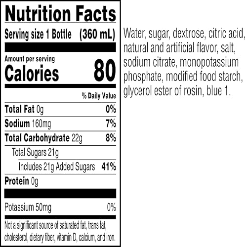 GATORADE THIRST QUENCHER, COOL BLUE, 12 FL OZ (PACK OF 12)