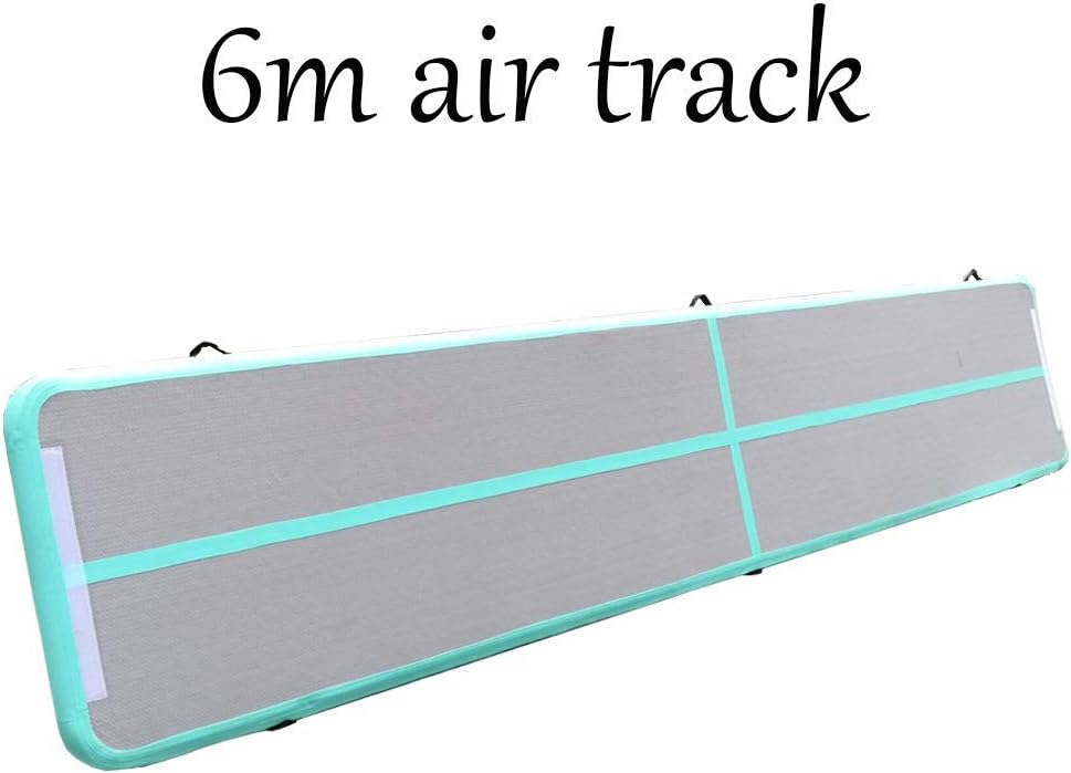 Fitnessandfun 20ft Air Track Tumbling Mat Inflatable Airtrack Gymnastics Air Tumble Track Floor Mat for Gymnastics, Cheerleading, Beach, on Water Incl Air Pump (Green, 6m×1m×0.1m) : Sports & Outdoors