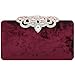 Fawziya Heart Shaped Clutch Velvet Evening Bags And Clutches For Women-Burgundy