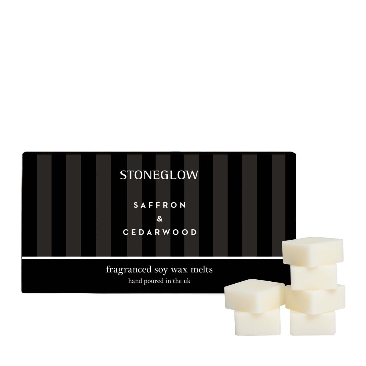Stoneglow Modern Classics Collection - Saffron & Cedarwood 192 grams Scented Wax Melts (Black)