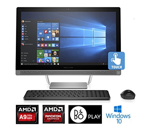 HP Pavilion 24-b010, 23.8 Full HD Touch-screen, AMD A9, 8GB, 1TB, All-in-One (Renewed)
