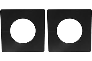 BokWin 2 Pcs Square Wall Split Flange Cover Escutcheon Plate Self-Adhesive Split Pipe Flange for 2 Inch/51mm Dia Pipe (Black)