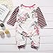 Newborn Baby Girls Long Sleeve Striped Flower Print Romper Hoodie with Pocket (3-6months, White)