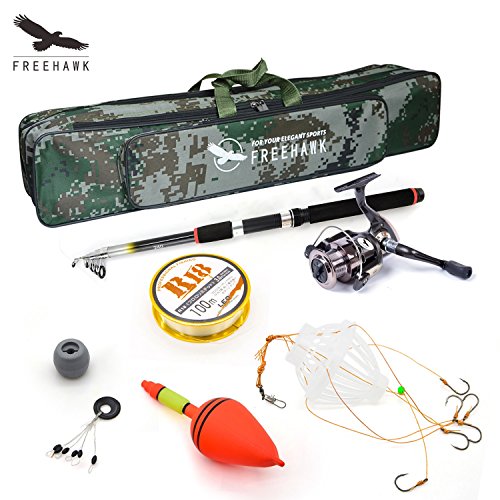 Telescopic fishing rod poles kit,travel spin spinning r…