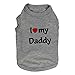 Idepet(TM) Cotton Pet Dog T Shirts Vest for Yorkshire Terrier Pug Beagle Dog Clothes Color Gray (L,Daddy)
