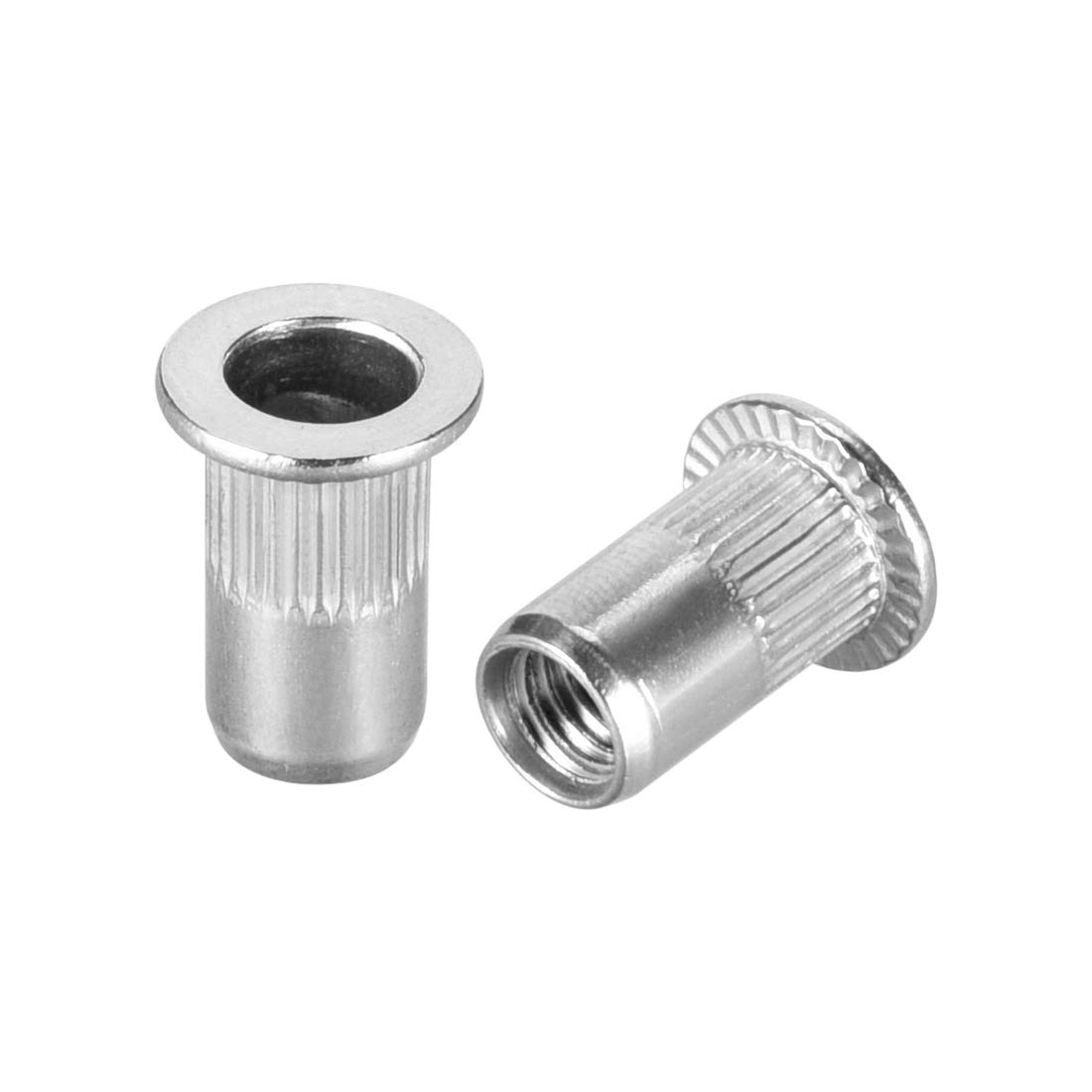 sourcing map M5 304 Stainless Steel Rivet Nuts Flat Head Insert 20 Pcs