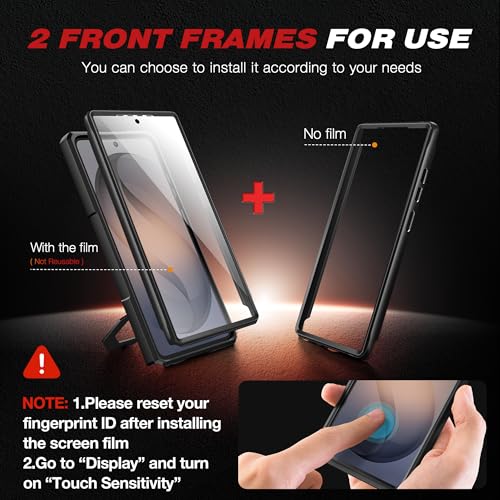 TONGATE Magnetic Stand for Samsung Galaxy S26 Ultra Case, Compatible with Magsafe, [Camera Cover & 2 Front Frames][Military Drop Protection] S26 Ultra Case Built-in Screen Protector & Belt Clip, Black