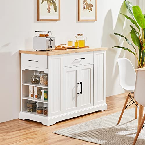 Yaheetech Rolling Kitchen Island Cart With 3 Drawers, Kitchen Storage