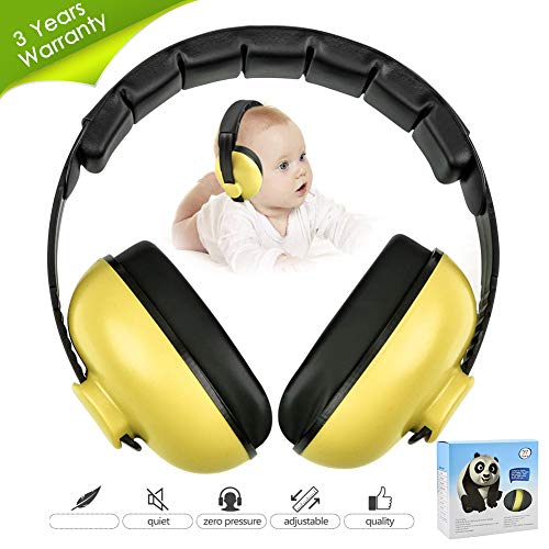 Baby Ear Protection Noise Cancelling Headphones for Kids Noise Reduction Hearing Protection Earmuffs for 0-3 Years Babies, Toddlers, Infant (Yellow)