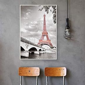 Floating Framed Canvas Wall Art for Living Room, Bedroom Black and White Building Canvas Prints for Home Decoration Ready to Hang - 16x24 inches