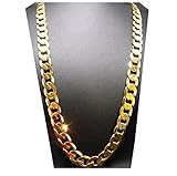 Gold chain necklace 9.1MM 24K Diamond cut Smooth Cuban Link with a. USA made