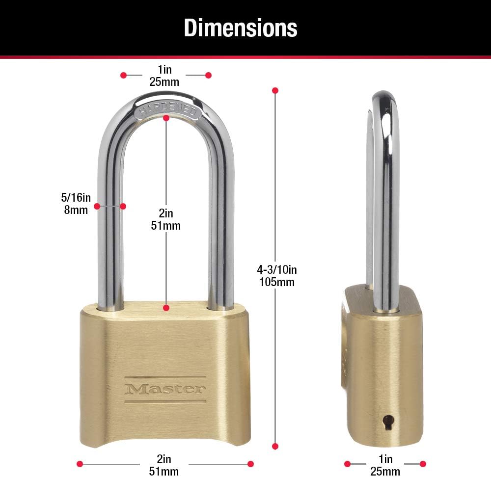 Master Lock 175DLH Set Your Own Combination Padlock 2-1/4 in. Shackle Brass Finish - Padlocks - 