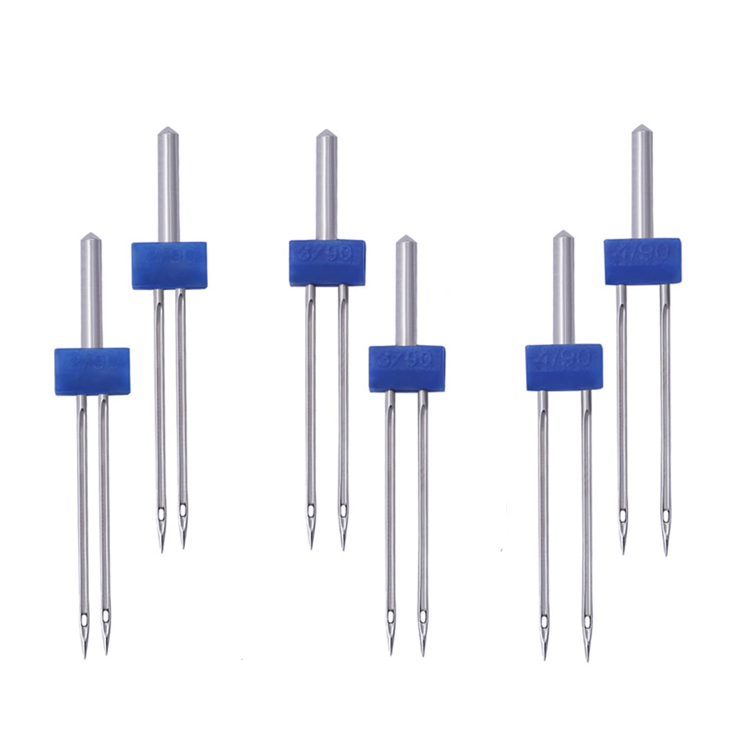 Pack of 9 Twin Needles Sewing Machine Needles, Twin Needles for Sewing Machine, Sewing Machine Needle Swilling Needle, Double Twin Needles for Household Sewing Machine with Presser Foot Sewing Machine