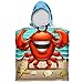 Dawhud Direct Poncho Beach Towels for Kids Towels with Hood, Hooded Bath Towel for Pool, Baby, Toddler Towels for Boy and Girl (Cool Crab)