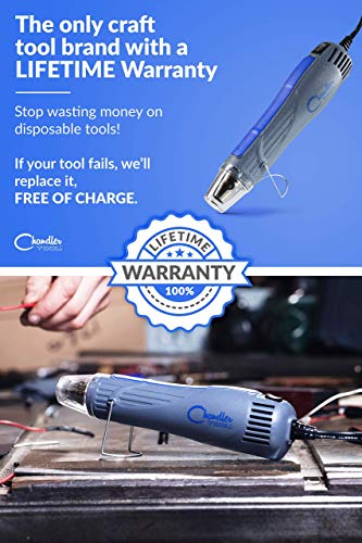 Chandler Tool Embossing Heat Gun - 300 Watt - Dual-Temperature Professional Heat Tool - for Embossing Shrink Wrapping Paint Drying Crafts Electronics DIY (Blue) (Renewed) - Thumbnail 2