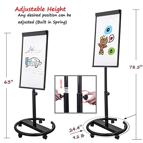 image for WEYOUNG Magnetic Mobile Whiteboard - 40x28 inch Mobile Dry Erase Board