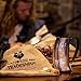 Norse Tradesman LG Viking Drinking Horn Mug - 100% Authentic Beer Horn Tankard With Game of Thrones Direwolf Engraving | The Fenrir, High Polish, approx. 16 oz