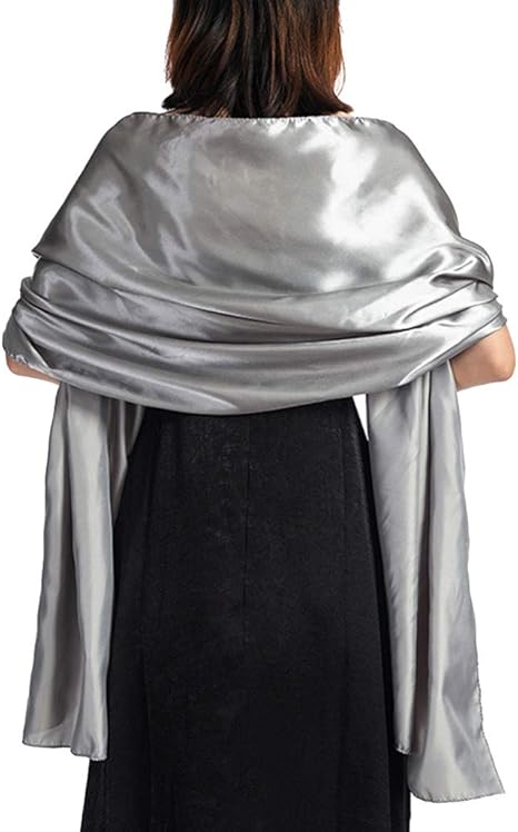 MLMW Satin Schal Extra Lang - Elegante Wickeltücher Für Hochzeit & Abendkleider