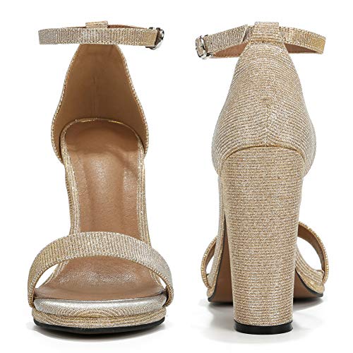 Womens-Ankle-Strap-Block-High-Heel-Sandals-Open-Toe-Pumps-Dress-Party-Shoes-Glitter-Gold-36-230US6